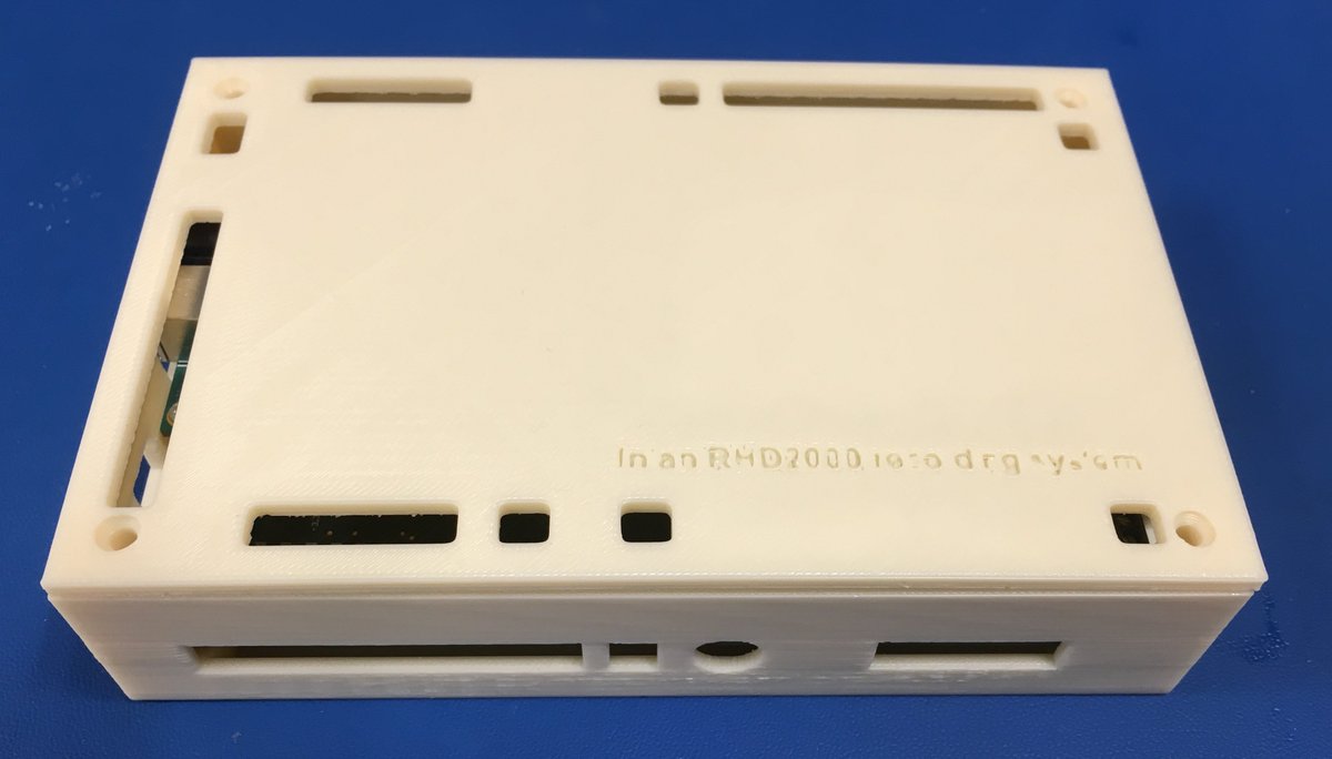 dspwi's tweet photo. Just printed this enclosure for the Intan USB board using @Stratasys F270. Will become part of the @dspwi demo rig. STL files are avaiable on Intan website. Thanks to @englishdanielf @brendon_watson @lukesjulson @skillmill_nyc for kicking out the files.  @OpenEphys @OpenBehavior https://t.co/v3XGTxf4oS