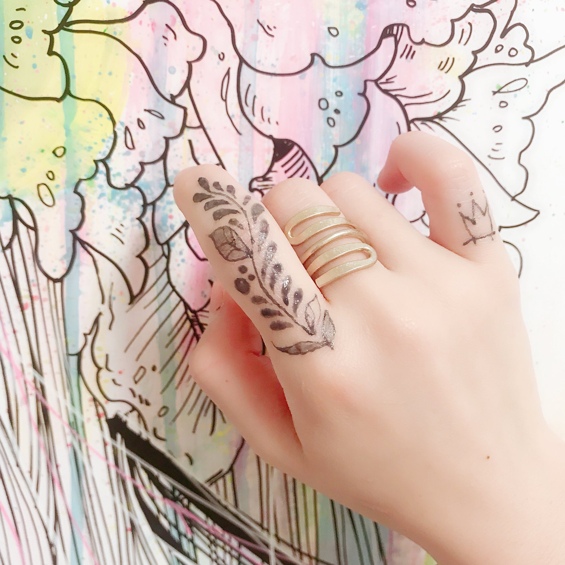 知海 Twitter પર 指先に蔦 腕には蓮 蓮はタトゥーデザインを調べていたときに見つけた 段々咲いていくデザインに影をつけて描いたもの ジャグアタトゥー 植物モチーフ ホームサロン T Co Zcjnbthzcb Twitter