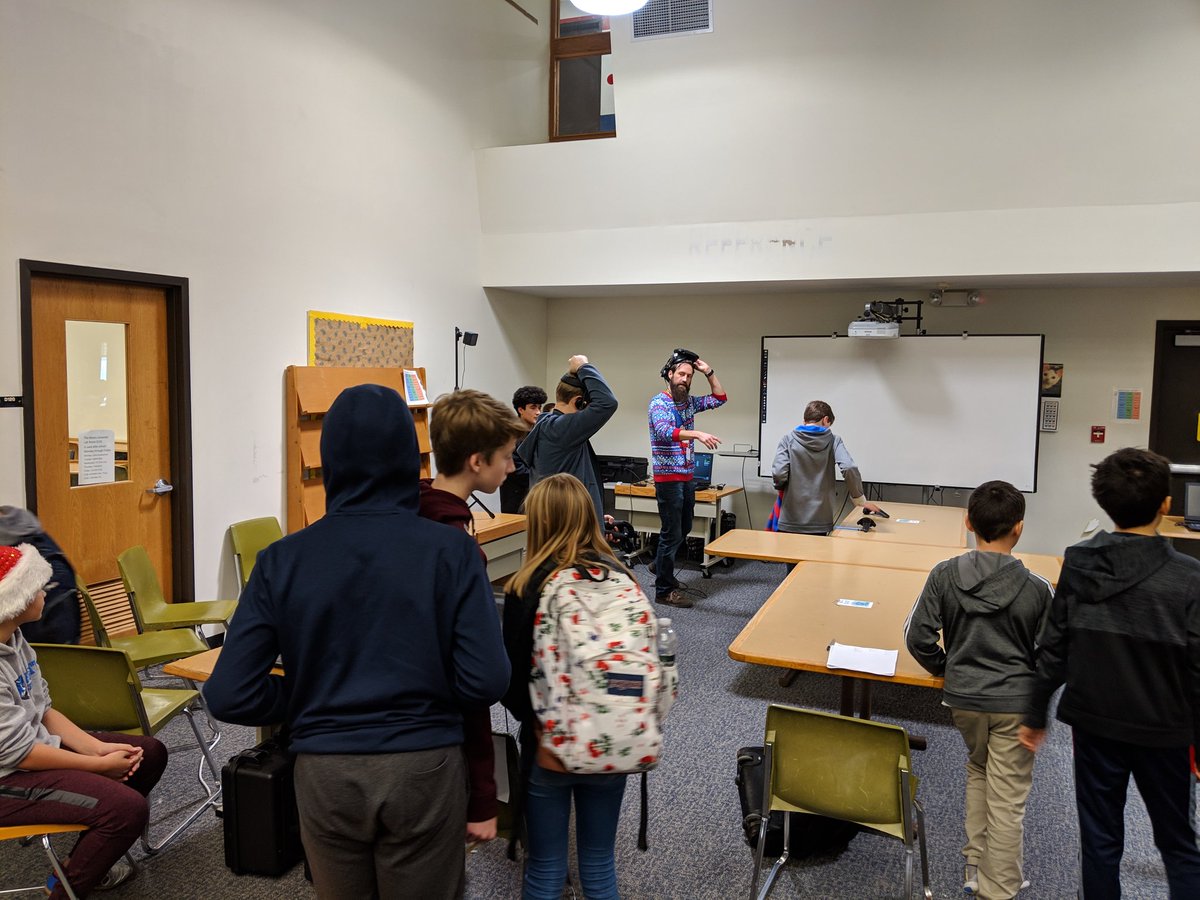 ICSDEdTech's tweet image. Watching the engagement and excitement of @IthacaNYSchools students using @htcvive was a great way to end December. Thanks to @ASc1ence @angelaEdTech @HeatherTechTST and the DeWitt Library staff for providing this opportunity. #ICSDEdTech #VirtualReality