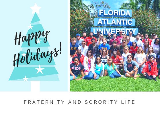 The Office of Fraternity and Sorority Life is wishing you and yours a very happy and safe holiday season! #FAU