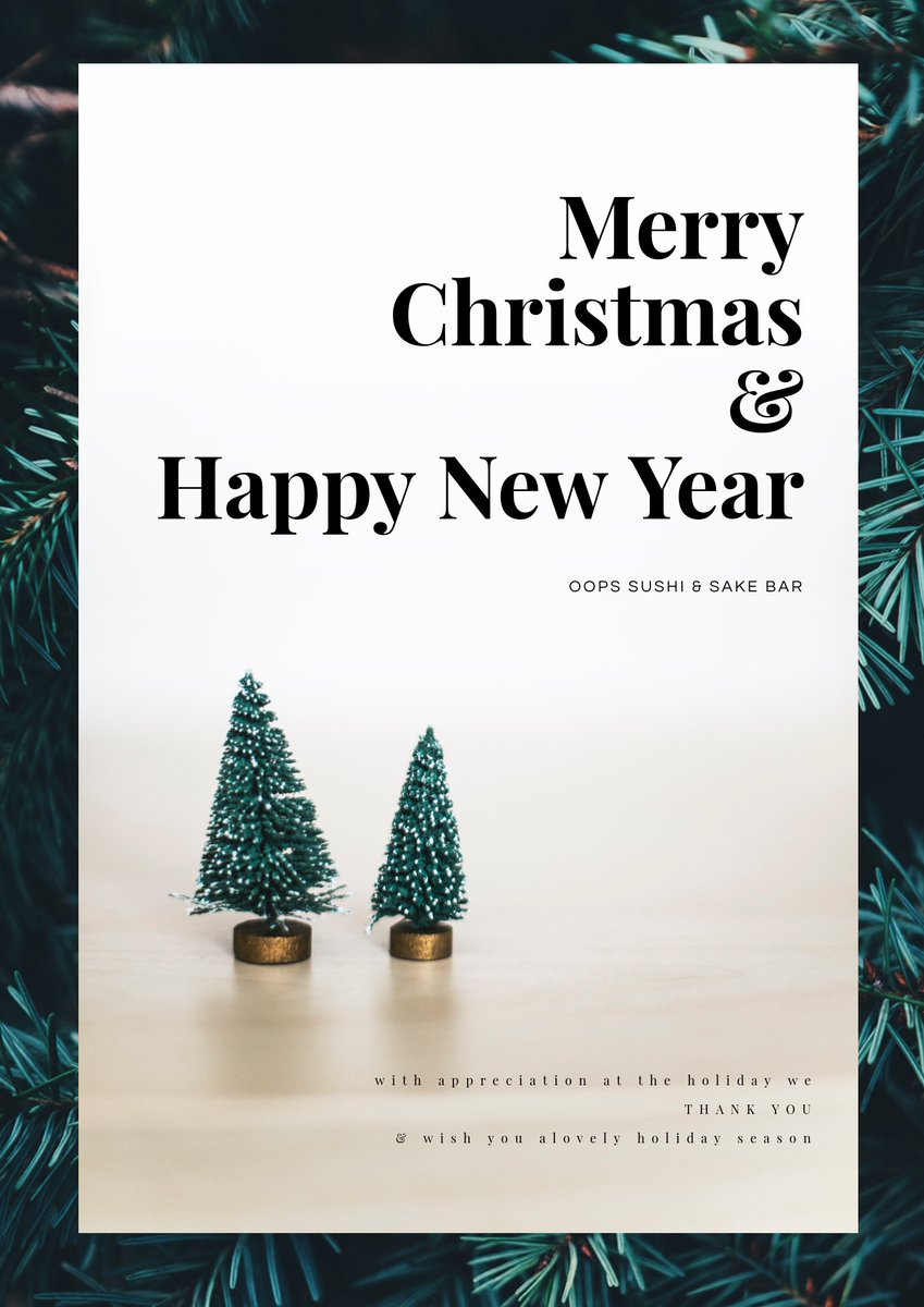 OopsSushi's tweet photo. Merry christmas to you all . Happy holiday @oops sushi we will be closed on Dec24-25. ready to serve on Dec 26 @11:30 https://t.co/UODFqaLjMh