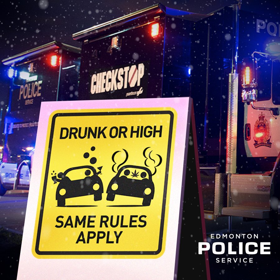 edmontonpolice's tweet photo. “We don’t want a lot for Christmas
There is just one thing we need
We don’t care if you drink at events
Or even smoke a little weed
We don’t need to hang a stocking
There upon the fireplace
Edmonton, won’t you make us happy
With a sober ride home on Christmas Day”#yeg https://t.co/yqkIuiKXN9