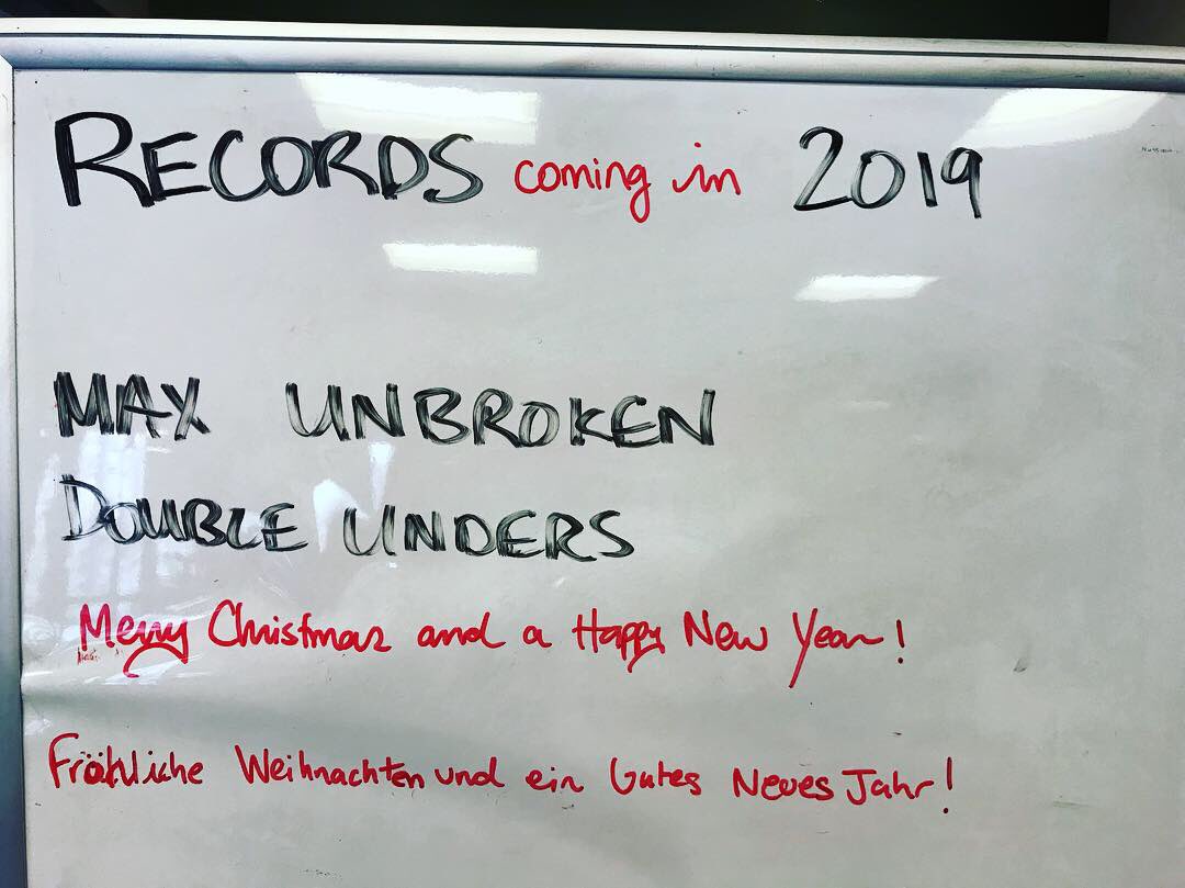 UAASnC's tweet photo. New records for the new year! 
Time to practice over break 😉

🎅🏼🎄 🎅🏼🎄🎅🏼🎄
Merry Christmas and a Happy New Year #seawolfnation! 
#uaa #seawolves #recordwall #doubleunders https://t.co/avieD29GkW