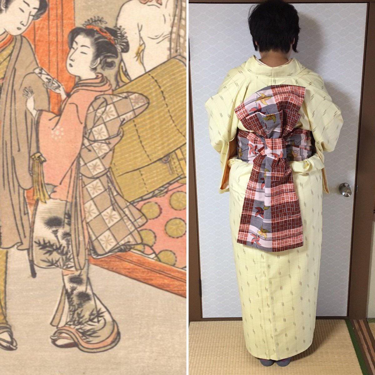 すなお On Twitter 江戸時代の結び方のひとつ 平十郎結び のレッスンをしました 昔の帯結びには 帯締めや帯揚げなど一切使いません 出典 Via The Metropolitan Museum Https T Co Be0b18qdxy磯田湖竜斎 Https T Co Nkinobjwuk