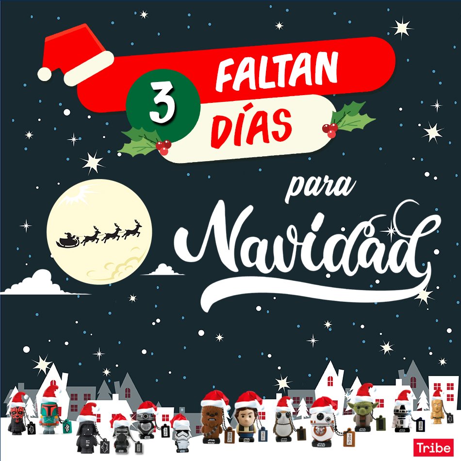 TribeMexico's tweet photo. ¡Faltan 3 días para #Navidad! No olvides en tus #regalos llevar tu #USB de los personajes de #StarWars #Tribe. Lo puedes conseguir en Liverpool #merrychristmas https://t.co/5HyfcqGR0r