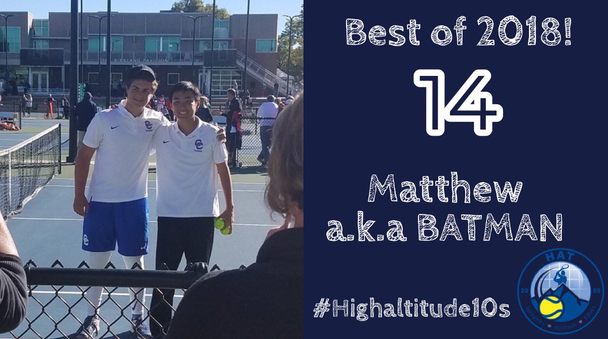 HighAltitude10s's tweet photo. #14 Matthew a.k.a BATMAN posing after winning the #2 spot at the HS State Doubles Championship.
#Highaltitude10s #Bestof2018 #colorado #coloradosprings https://t.co/TS30kh9dQG