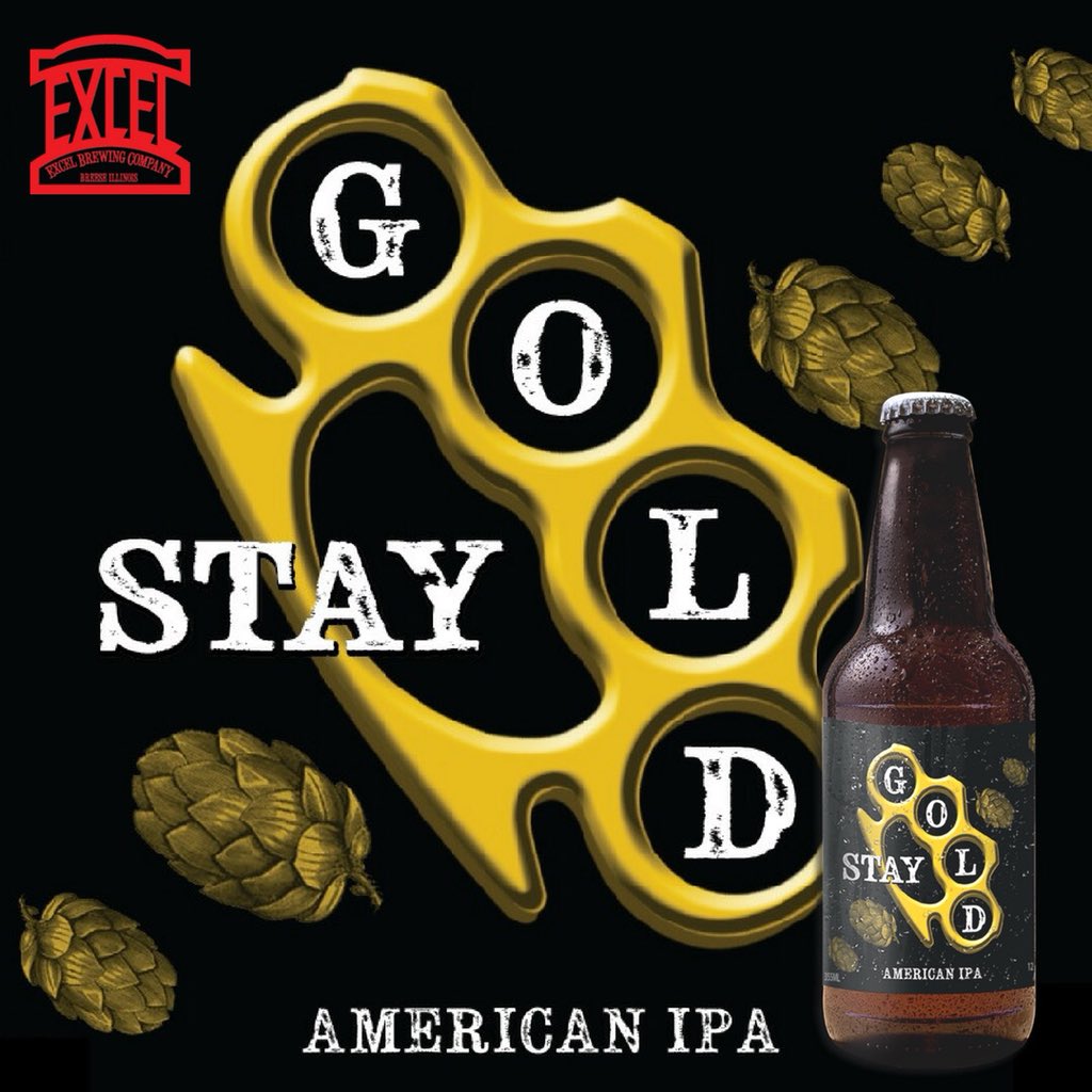 ExcelBrewery's tweet image. Enjoy Excel&apos;s Stay Gold IPA, but can&apos;t commit to a full bomber bottle? The Stay Gold 6er has arrived. 

Enjoy this American IPA with tropical characteristics now in a 12 oz. bottle. #StayGoldIPA #AmericanIPA