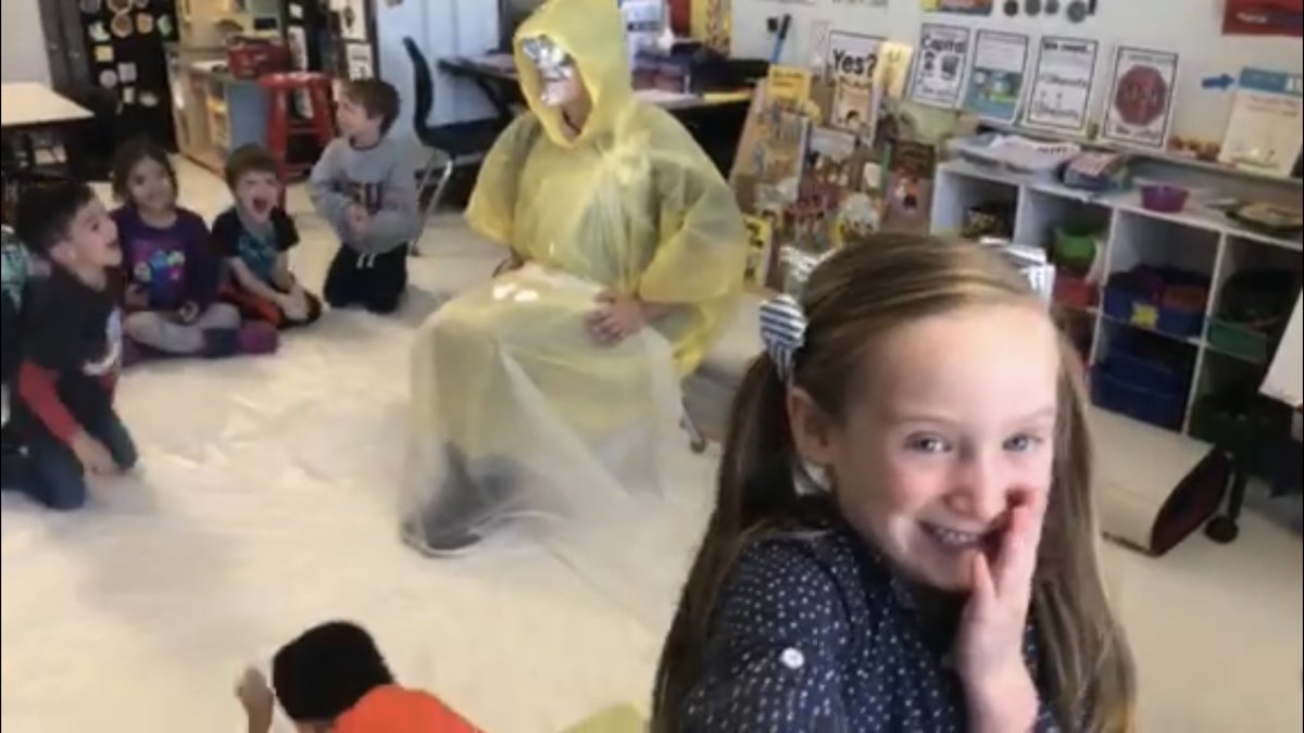isesGT's tweet photo. One of my most memorable moments this school year has been getting pied in the face as a Greenback incentive! Did I mention each kiddo got to pie me?!😳Ugh I may never eat whipped cream again! 😂 This pic was my fav! #12daysofOHTwitter https://t.co/WBjTbIQHfs