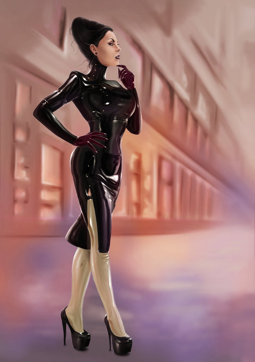 latex dress high heels