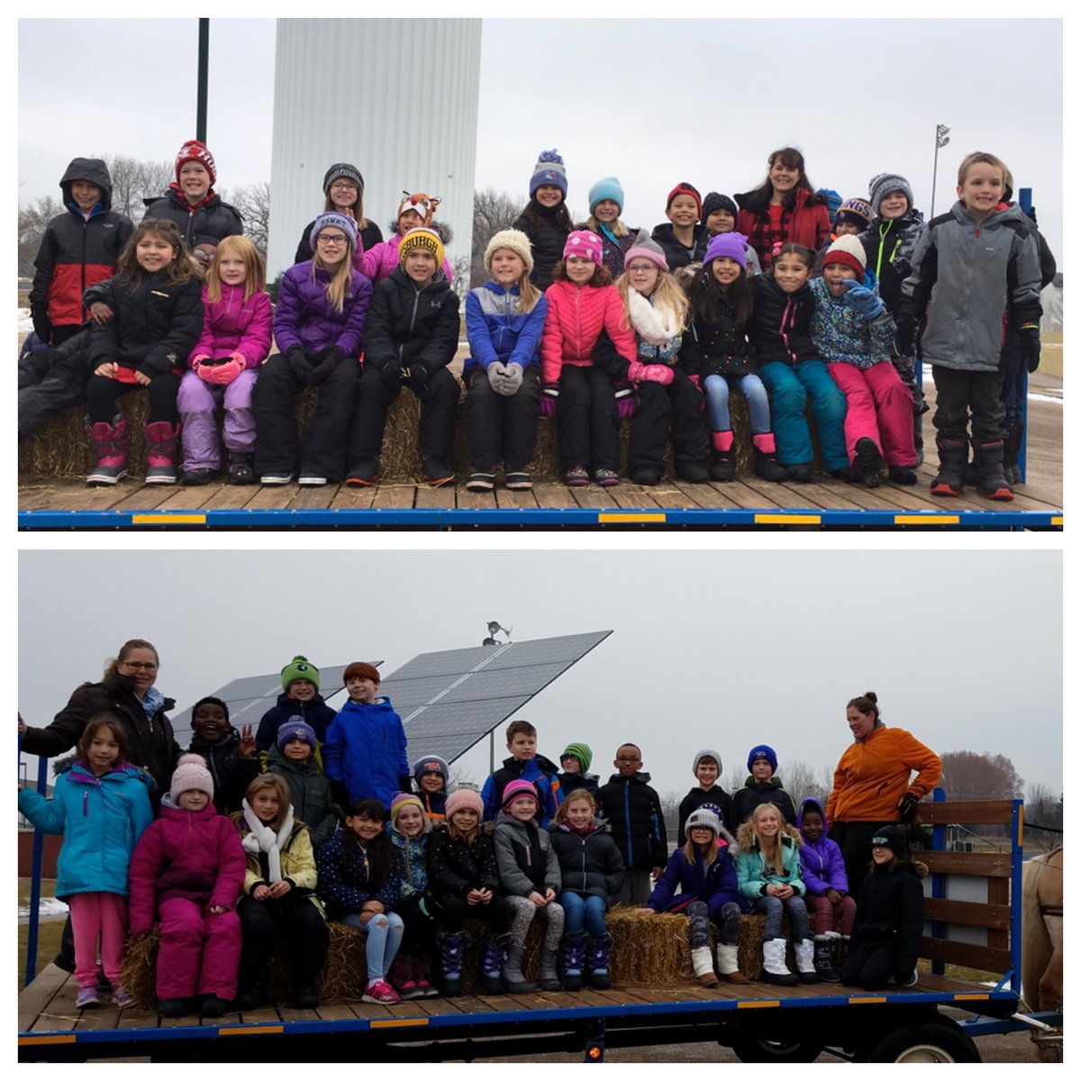 CloverRidgeElem's tweet photo. Over the river and through the park...#HayrideFun #3rdGrade https://t.co/TCobBpDiOX