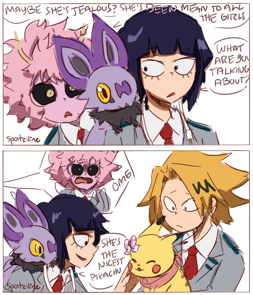 And all the spam because this is the last BNHA Pokemon AU comic I have to offer...for now lol there's no doubt Pikachu's otp is Kamijirou 8) #MyHeroAcademia 