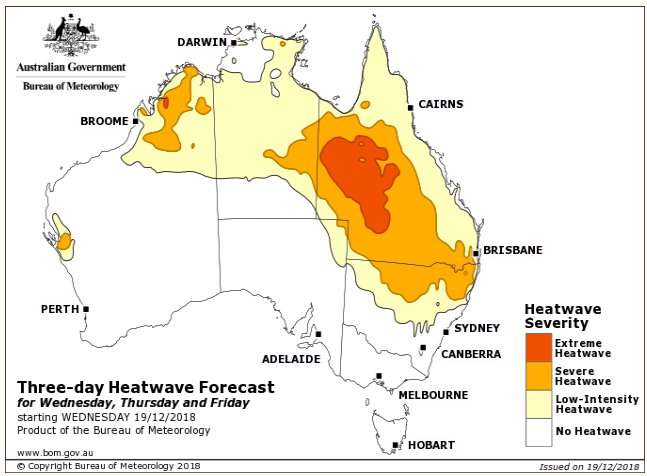 BOM_Qld's tweet photo. Tomorrow is set to be a scorcher in #SEQld, with temperatures in high 30s to low 40s. #Heatwave continuing elsewhere, as #Birdsville reached 48 🔥 yesterday. Cooler conditions are on the horizon, but in the meantime follow the advice of @qldhealthnews.  https://t.co/3NKLpeR6Qo https://t.co/gMki2CXevv