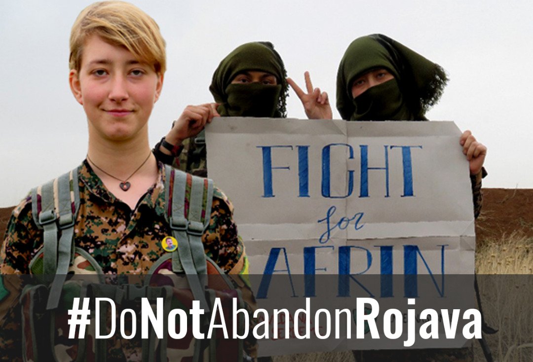 YPJInternation3's tweet photo. Helin Qereçox (Anna Campbell)
British YPJ fighter lost her life fighting against Turkish state in Afrin
Turkey=DAESH
#Defend Rojava https://t.co/1GlDvLN7vx