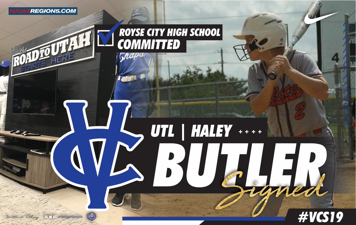 vernoncollegesb's tweet photo. 🚨WELCOME TO THE #VCSFAMILY🚨
The 🔟th #FutureChap has officially made it official‼️
UTL | Haley Butler | Royse City, TX
#VCS19 #WelcomeToTheVCSfamily https://t.co/myqtftYpDN