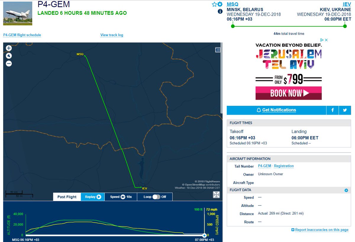 Viktor Medvedchuk's (Putin is his daughter's godfather/Manafort) P4-GEM 12/19/18 Kiev-Nice (~1h 19m landing)-Moscow (58m landing)-Minsk (44m landing)-KievVery strange short landings @Prizrak_opery @JohnSchindller  @OfeliyaDD  @BorisBorisenko5