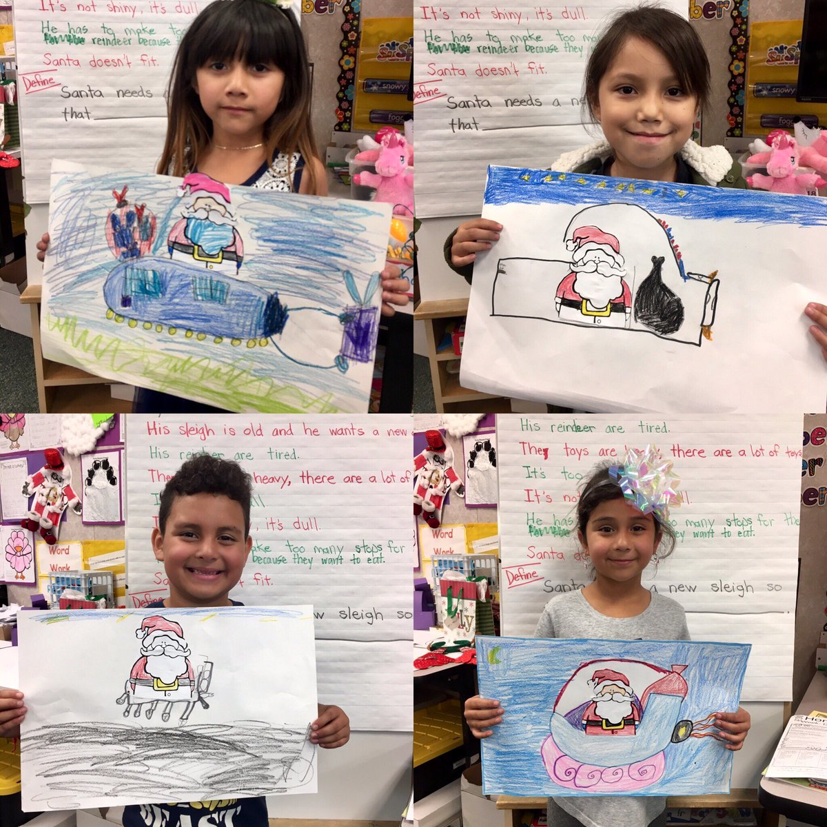 AnabelMacey's tweet photo. 🎅🏼Santa wants a new sleigh 🛷! 2nd grade Engineers were charged with designing him a new one! They used the Design Thinking process- Empathy-Define-Ideate-Prototype-Test and presented some great options! @HannStingrays @VistaNGSS @VistaUnifiedSD #designwithapurpose #asleigh4santa https://t.co/VPpH7MrVjN