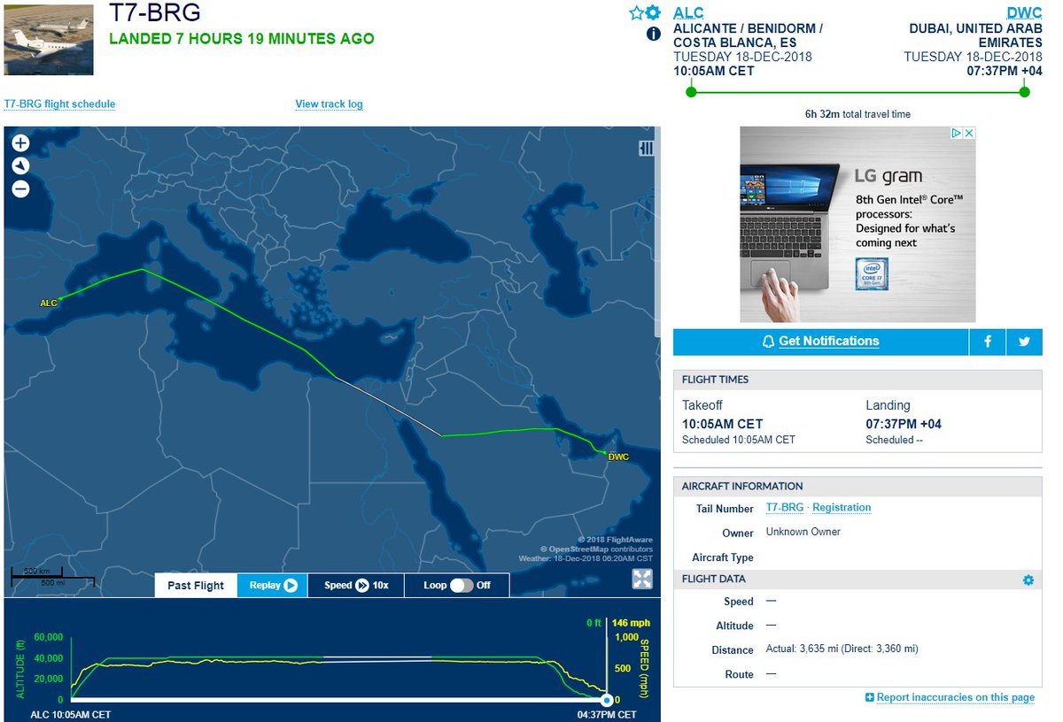 Taras Kozak's (Ukrainian bandit/Medvedchuk) T7-BRG 12/17/18 Kiev-Alicante 12/18-12/19/18 Alicante-Dubai (49m landing)-Kiev @Prizrak_opery @JohnSchindller  @OfeliyaDD  @BorisBorisenko5Article on Taras Kozak/Viktor Medvedchuk https://www.facenews.ua/articles/2018/320086/