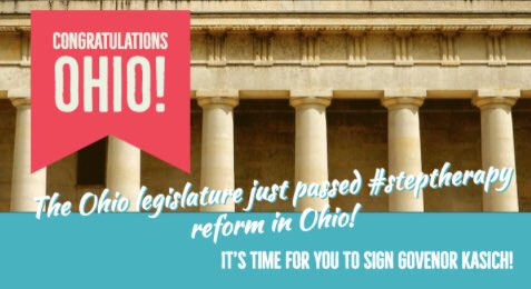 Good news for Ohioans! #Steptherapy reform has passed the full Ohio Legislature. One step left Governor @JohnKasich - get your signature ready! #failfirst @OhioHouseGOP @OHHouseDems @OhioStatehouse @CreakyJoints @GHLForg