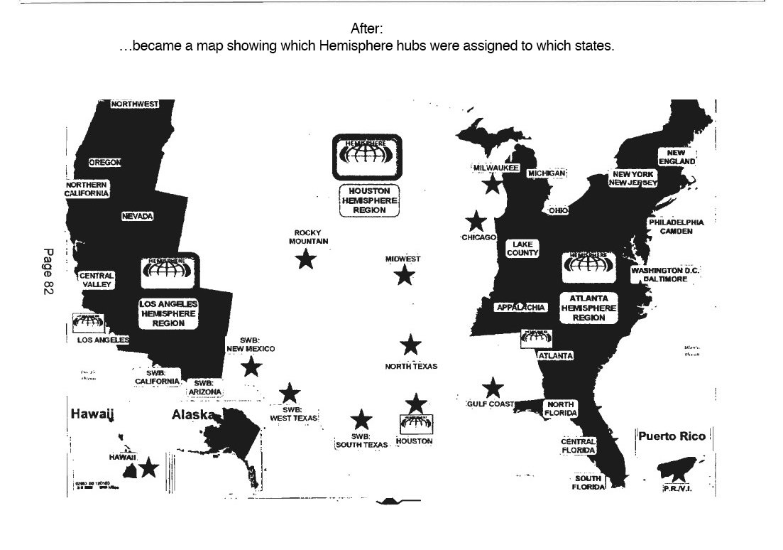 A map of Hemisphere hub locations.