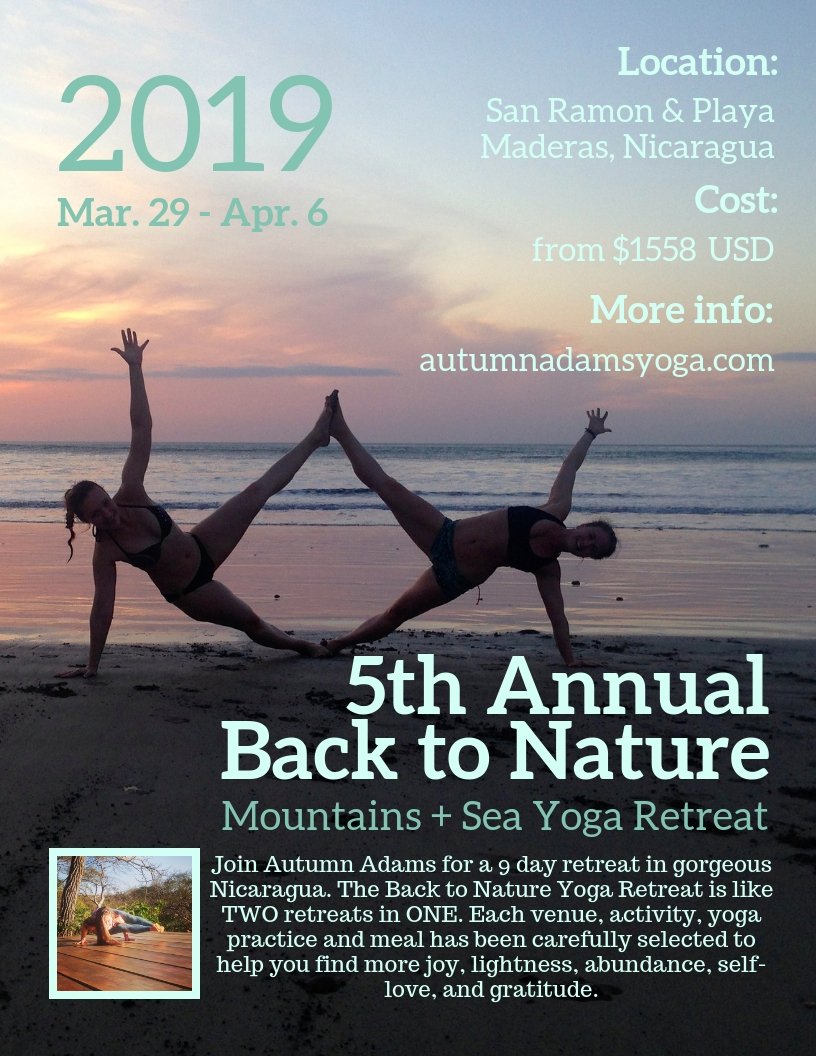 Want attend a retreat with an EXPERIENCED retreat leader to destinations they KNOW??? 

My name is Autumn Adams and I've led nearly 20 yoga retreats since 2014! It has been wild, abundant &amp; inspiring. Next up: Nicaragua 

#yogaeverydamnday #yogabody #gaia #WellnessWednesday
