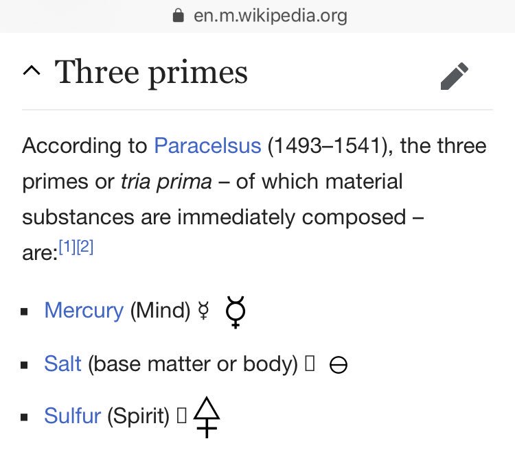 sulphur is also symbolic in alchemy as one of the “three primes”, one of three substances all things are composed of. sulphur is the “spirit”, but more accurately it is the omnipresent spirit of life, an omnipresent potentiality present in the universe