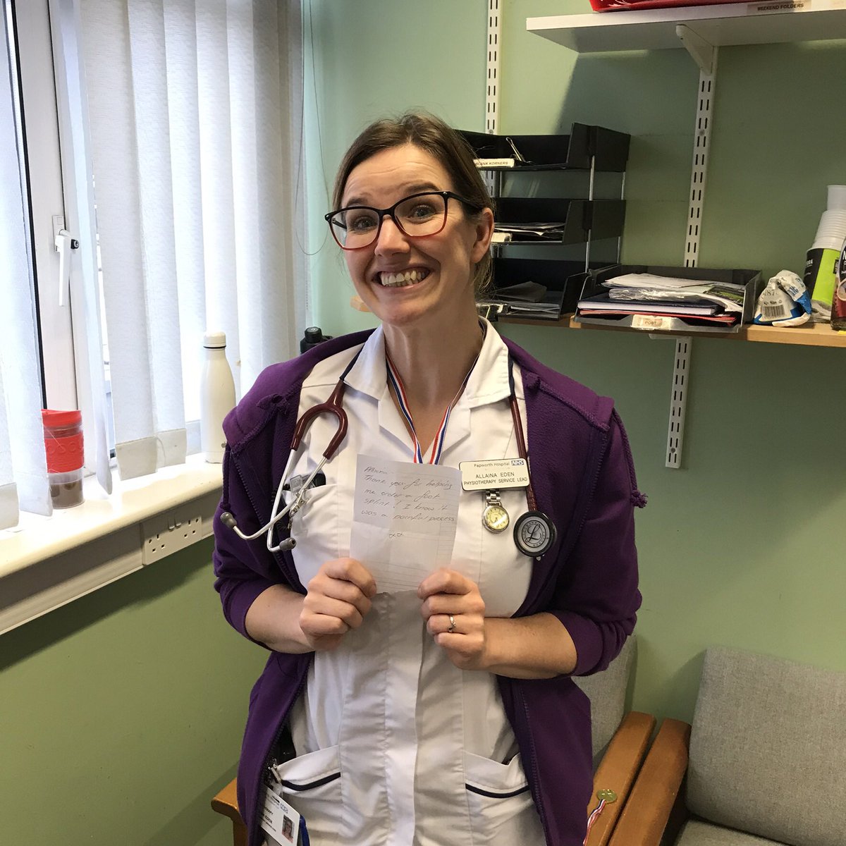 <a href="/AllainaEden/">allaina eden (she/her)</a> ,our brilliant surgical service lead &amp; <a href="/TheACPRC/">ACPRC</a> Surgical Champion, won our #appreciationDecember for helping with a complex order of physio equipment. Thank you Allaina! <a href="/thecsp/">Chartered Society of Physiotherapy (CSP)</a> <a href="/PapworthAHPs/">Royal Papworth AHPs</a> <a href="/PapCriticalCare/">Papworth Anaesthesia and Critical Care</a> <a href="/RespPT_rhys/">Rhys Hurst (he/him)</a>