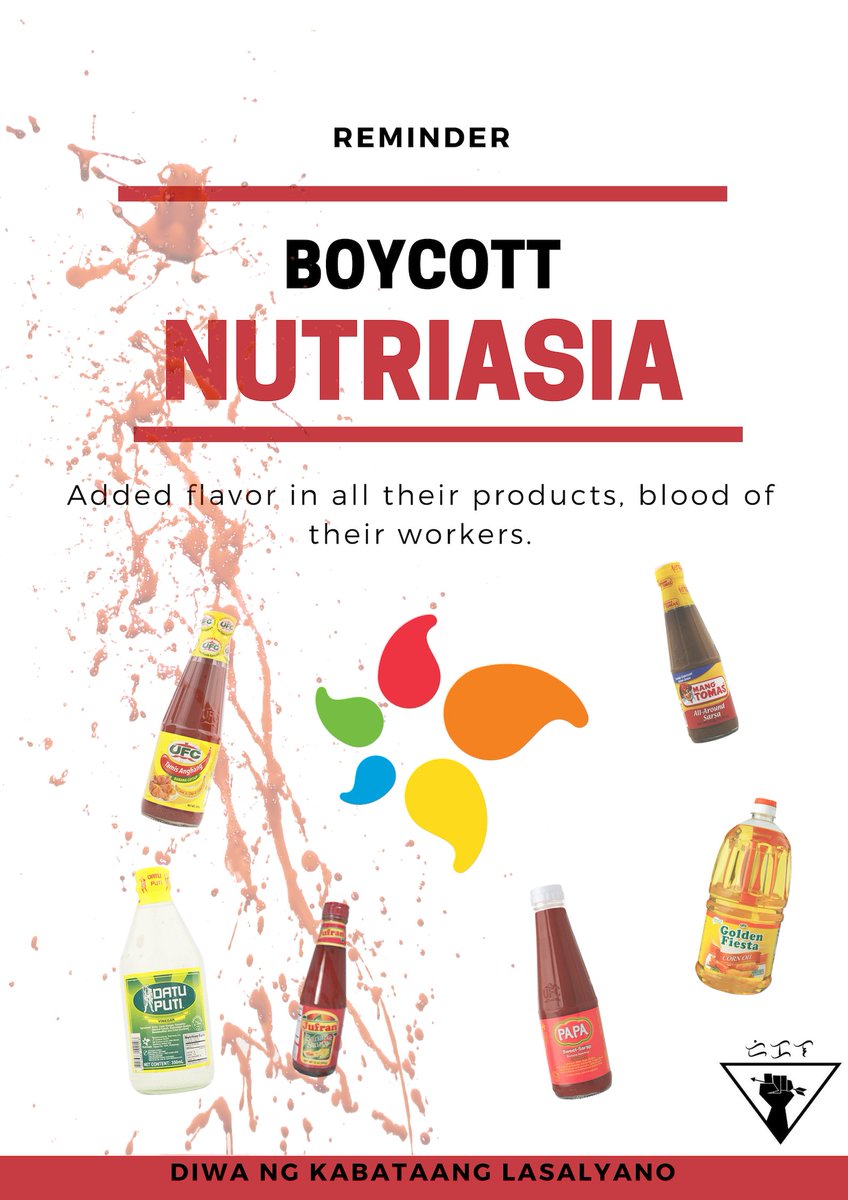 In light of recent events, Diwa ng Kabataang Lasalyano is here to remind you that Nutriasia continues to abuse and oppress its workers by not giving them the proper salary, benefits, and working conditions. We must remember to continue to #BoycottNutriAsia. #StandWithWorkers.