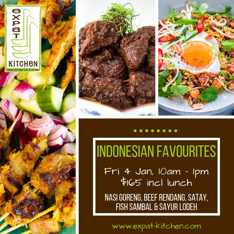 Learn to recreate Indonesian Favourites at Home on Friday 4th January. #focusclass #indonesiancooking #expatkitchensg #cookingschoolsg