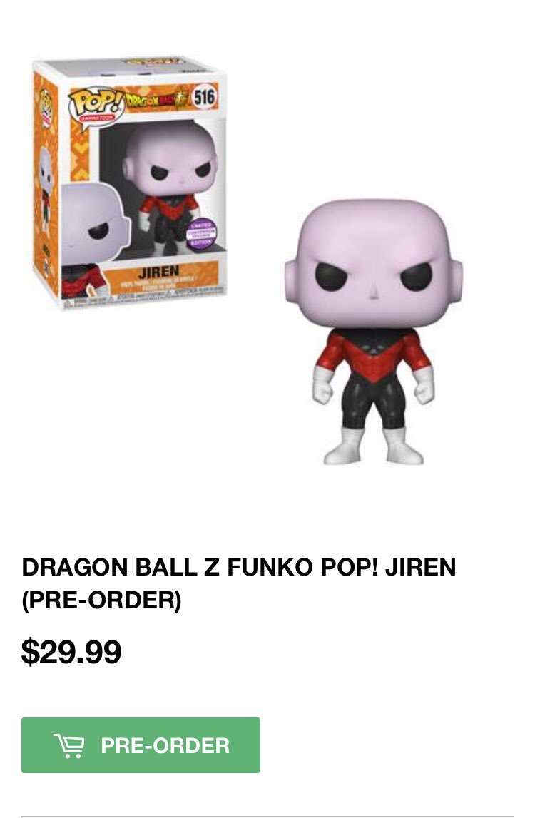 jiren funko pop pre order