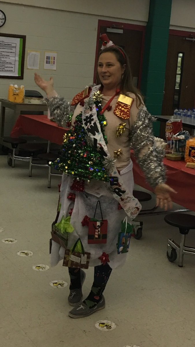 AllenHornetNest's tweet photo. #UglySweaterDay fun day seeing the festive attire! @mbchandler_AP @HornetsLearn https://t.co/lDGuDmmdaU