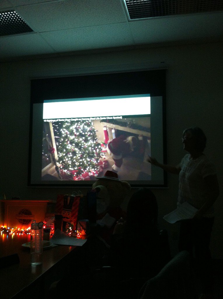 CaltechTI's tweet photo. Santa sightings! Visiting Caltech Debate and their debate topic "Does Santa Claus Exist?" #Toastmasters #d100tm https://t.co/Dt6fAD3ENm