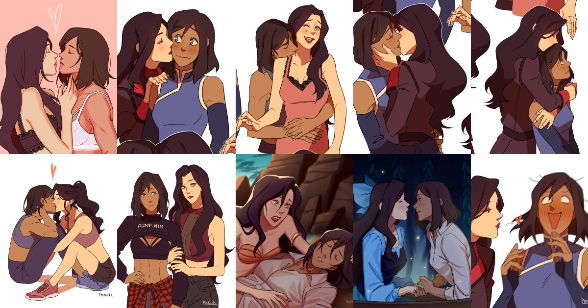 Pockicchi's tweet image. a compilation of all the korrasamis i drew this yr in order !! it was a productive yr 💪🔥