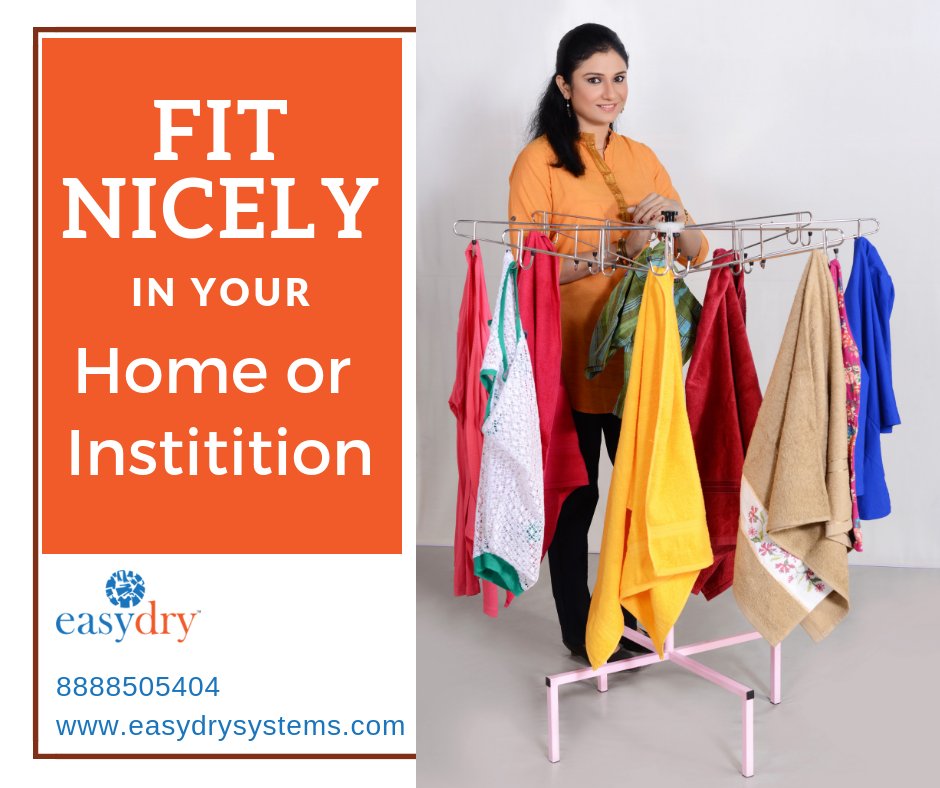 EasyDrySystems's tweet image. Are you looking for a #ClothesDryingSystem which will Suits small to medium clothes ?
Check out #EasySystems’ #ClothesDryingSystems which will not only Suits your small to medium clothes but fits nicely in your home or institution also.
Buy it now on easydrysystems.com/index.php