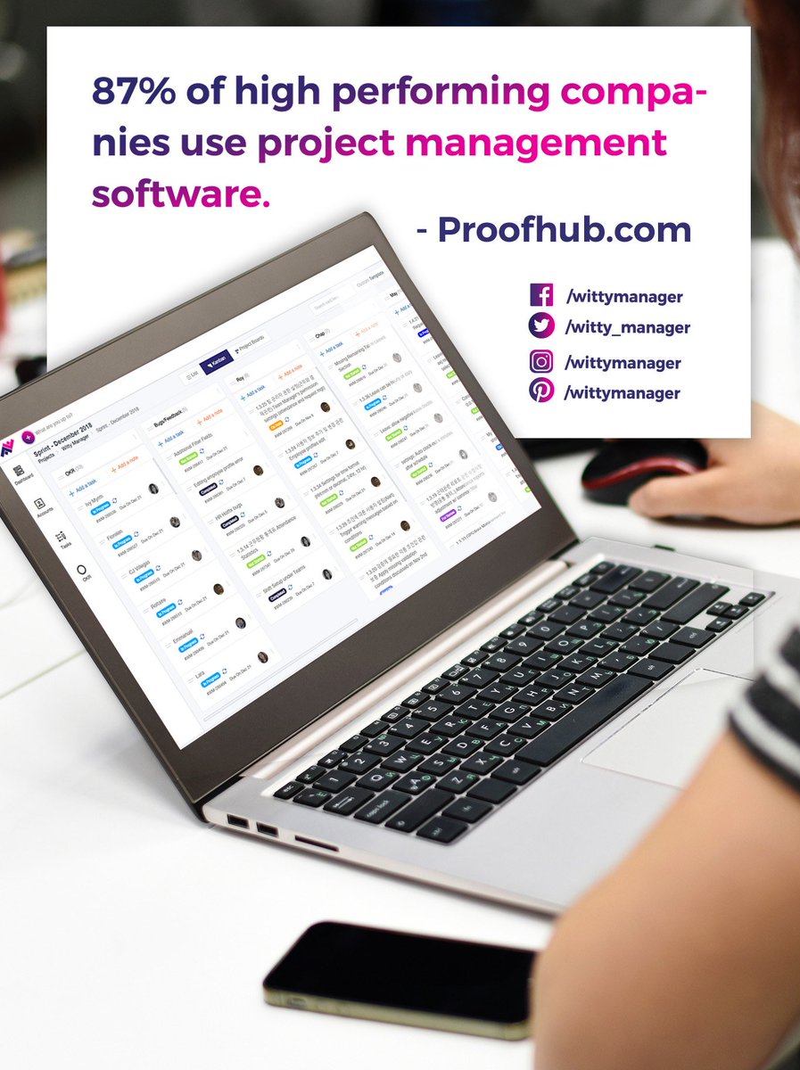 witty_manager's tweet photo. "87% of high performing companies use project management software." - https://t.co/RKlVEqskTE
Upgrade your work standard now by utilizing Witty Manager which comes with a 60-day trial.
https://t.co/DkTsIodFmJ
#Productivity #ProjectManagement #WittyManager https://t.co/lJIHHszjLF