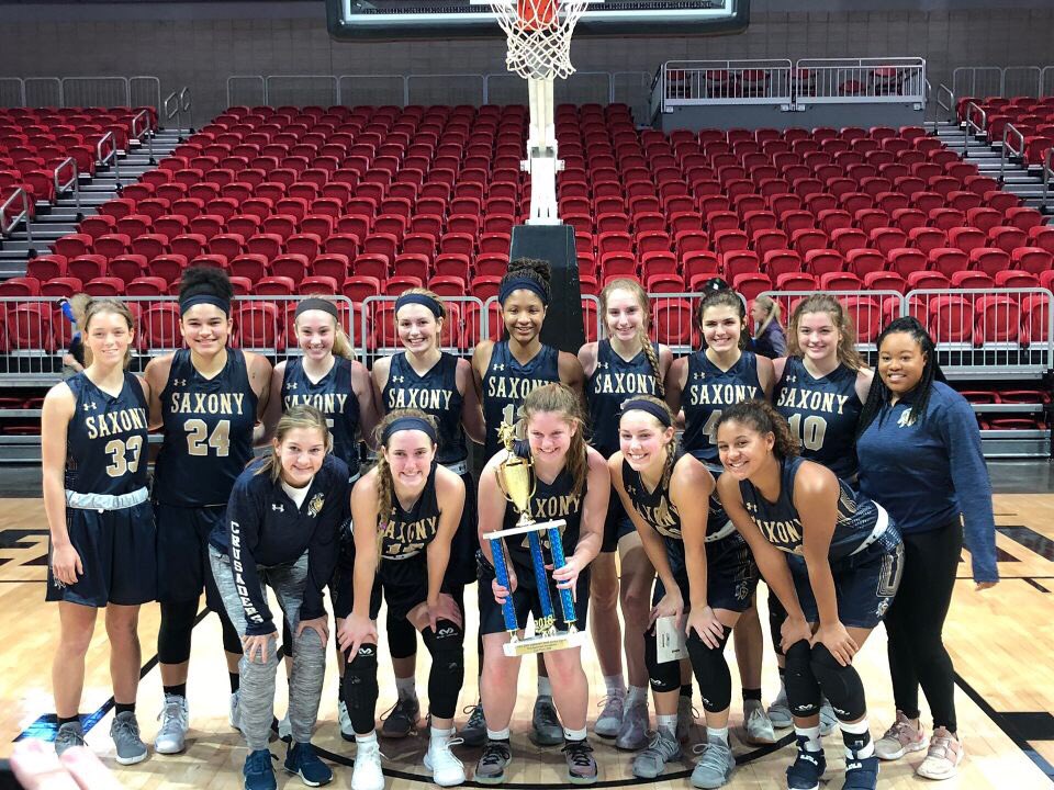 SaxonyGirlsBB's tweet photo. You’re looking at the Champions of the Holiday Classic 🏀🏆Congratulations to our Lady Crusaders!! https://t.co/QdASKqvdbB