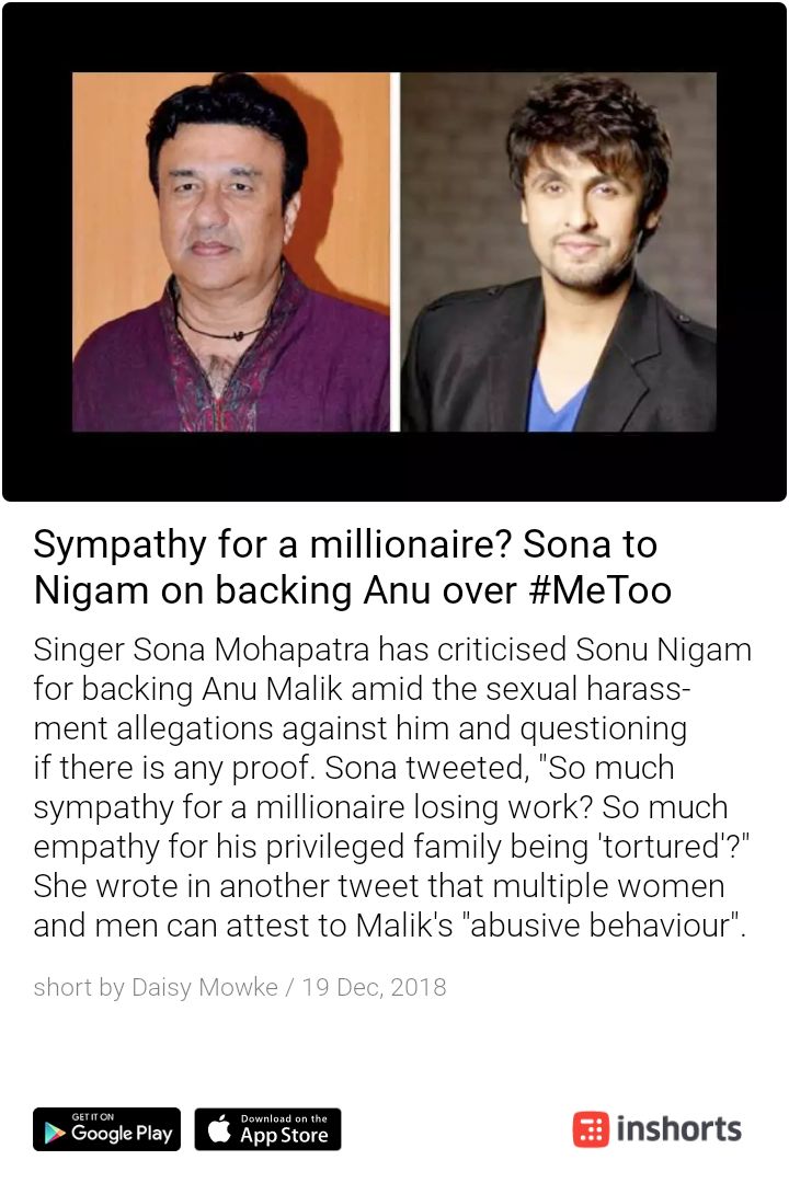 Mishthi4u's tweet photo. When a Man support another Man then their is a serious problem N when the #FeministMafia
Do mob lynching then it's fair?
#sonunigam #AnuMalik

https://t.co/dwVafi01zS https://t.co/jVWreHmRds