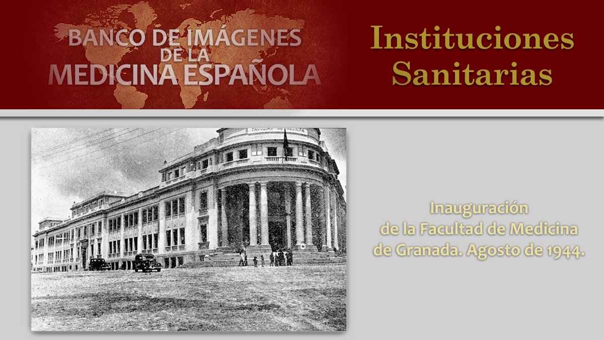 ranm_es's tweet photo. Así lucía la Facultad de Medicina de Granada en su inauguración, en 1944. Se trasladó a otro edificio en 2015. Accede a ésta y más imágenes históricas en el apartado 'Instituciones Sanitarias' del Banco de #Imágenes de la #Medicina Española. https://t.co/DH7730veAQ #BIMES #RANM https://t.co/AAD4r1qDN9
