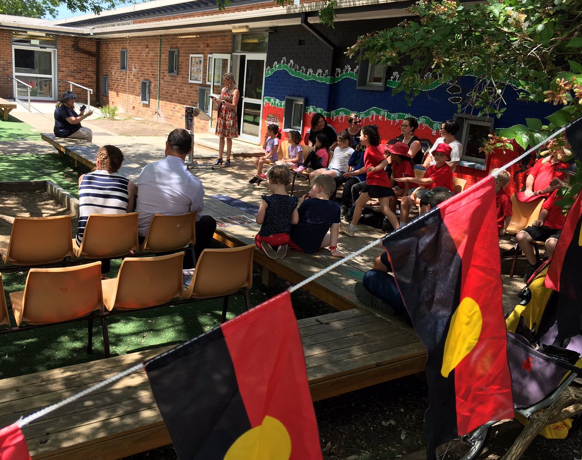 LowreyDeborah's tweet photo. So proud of our NAPS indigenous students and our Community Indigenous Mural. 600+ kids,families &amp; staff contributed. 2 terms of researching, design and painting with our Koori artists @jakkikenney and @elinorarcher #northainslieprimary #ACTpubliceducation #culturalintegrity https://t.co/A2w6vMv7Ya