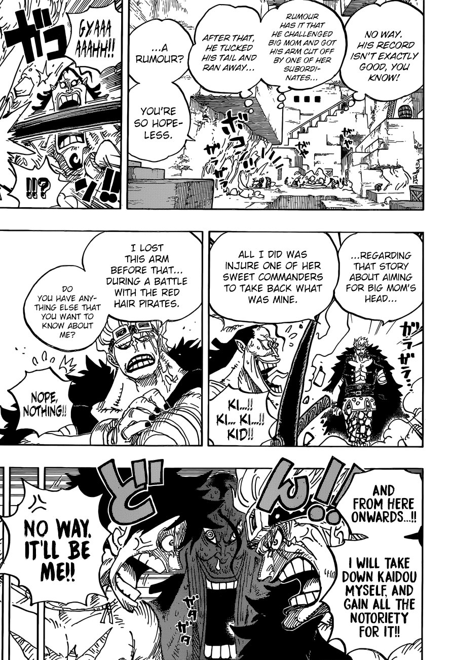 Jibran Wani on Twitter: "One Piece 928 was pretty good. Really enjoyed it. I have a gut feeling that Komurasaki might be the sister of Momo. In this chapter we got to know a bit about Kidd's backstory. I think the Sweet Commander that Kidd fought with was ...