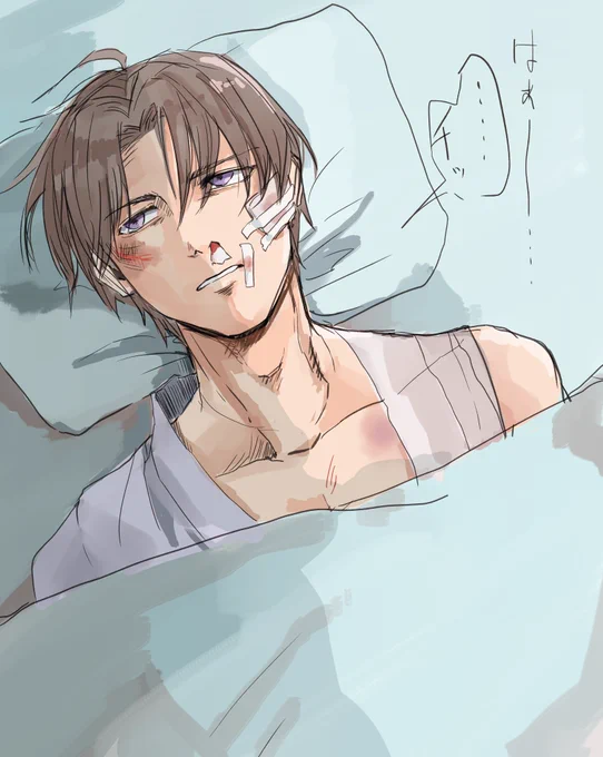 今朝の予告でやはり手負いの長谷部が好きだなという落書き
っていうのと鼻にティッシュ詰めるの大好き 
