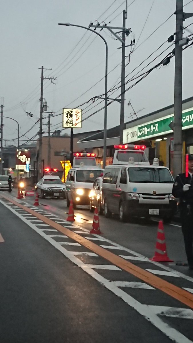 京都外環状線で原付きとトラックの事故の現場画像