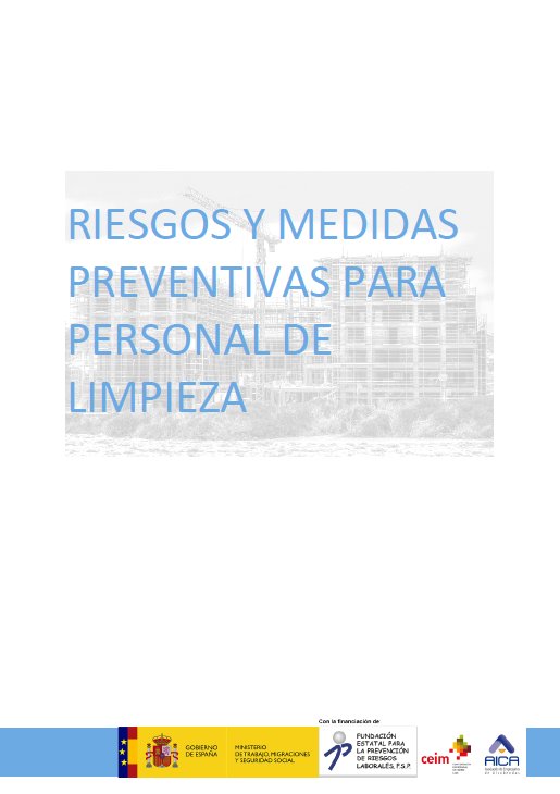 AICAprevencion's tweet photo. Ya está disponible nuestra guía de Prevención de Riesgos Laborales #PRL "Riesgos y medidas preventivas para personal de limpieza". Financiada por la Fundación Estatal para la Prevención de Riesgos Laborales. Puedes verla aquí ▶️ https://t.co/pljaYOR5Tf https://t.co/RSH6N4cl9k