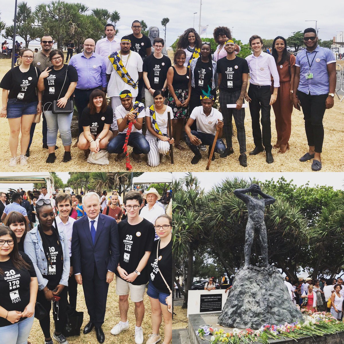 Anacej's tweet photo. Notre groupe accompagné des jeunes en Service Civique. Ce matin, rencontre avec @jeanmarcayrault, dans le cadre de la cérémonie de commémoration des 170 ans de l’abolition de l’esclavage à La Réunion 🇷🇪 https://t.co/qgRAGBXyEr