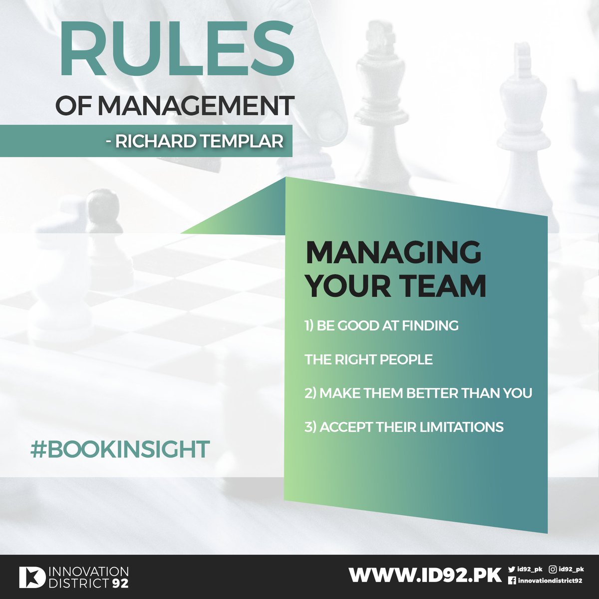 id92_pk's tweet photo. Struggle managing your team?
Find right people
Know what: account manager & who you want: good decision maker
Make them better than you
Notice shoe-fillers, cultivate them for when you move up
Accept limitations
Use these as parameters to get the best out of them
#BookInsight https://t.co/bK5NjdxsPo
