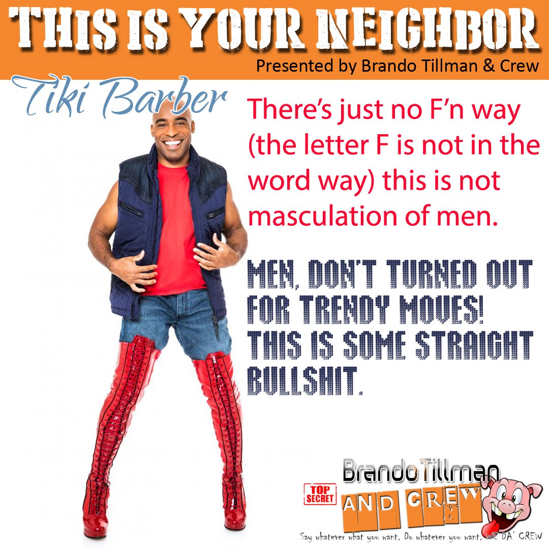 BrandoTillman's tweet photo. Even though this is supposed to be art and entertainment, it's causing men to be emasculated. Hate to see #TikiBarber with this look. From the NY Giants to this. #RedBoots #nygiants #runningback #why https://t.co/9kf2xu2iZE