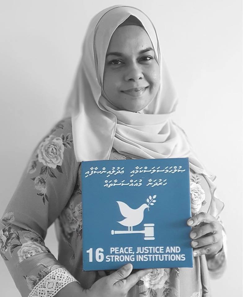 UNMaldives's tweet photo. #GlobalGoalsThursday: Sinaya, Security Coordinator “We need no lessons from history to know the struggles of mankind to this day to provide and restore peace and justice, the foundation that will enable all other aspects of developmental goals to flourish and benefit from.#SDG16 https://t.co/euYhKqCWQ2