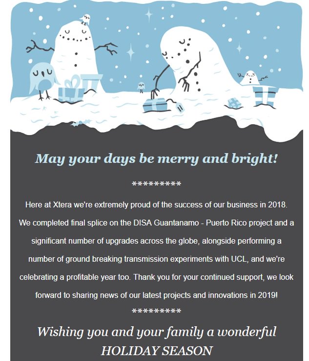 xtera's tweet photo. @Xtera would like to wish you and your family a wonderful HOLIDAY SEASON!

https://t.co/nc9IzGJGQO https://t.co/lnYthvRz5W
