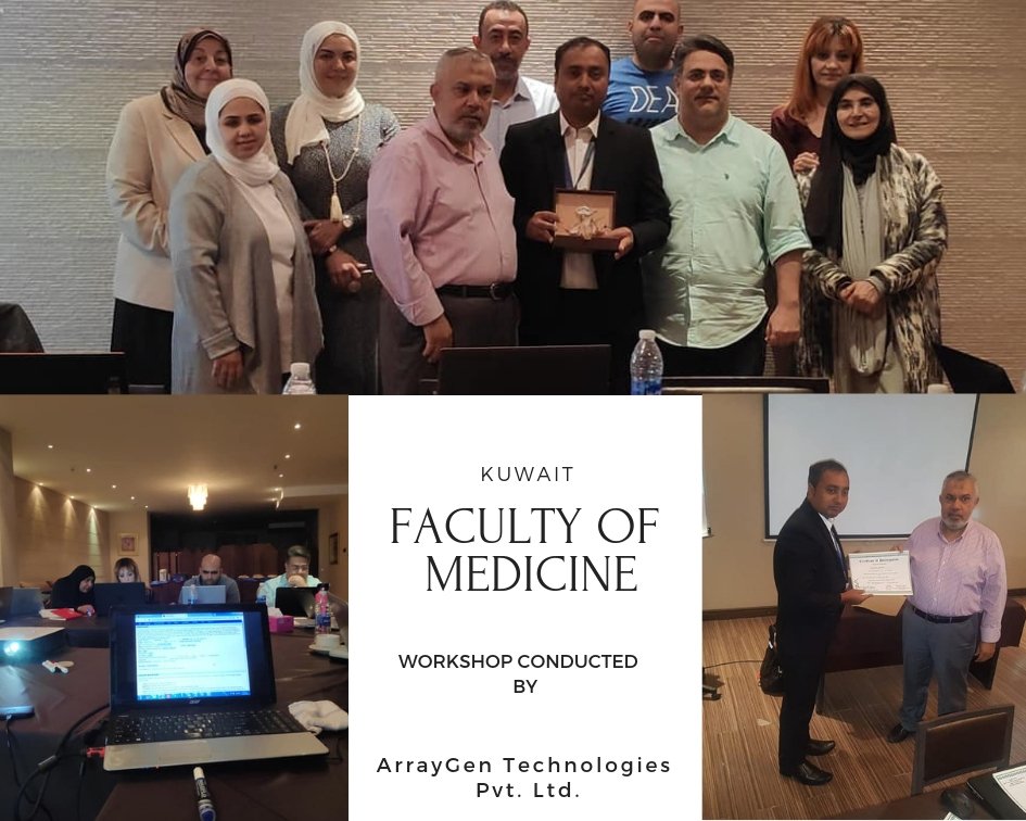 Rajesh00977's tweet photo. ArrayGen Technologies https://t.co/K8dDJ4RGpC has successfully conducted Next Generation Sequencing workshop in Kuwait from 12th December 2018 to 19th December 2018 at Faculty of medicine 
#NGS #Workshop #Kuwait https://t.co/YAiFw8ZHmf