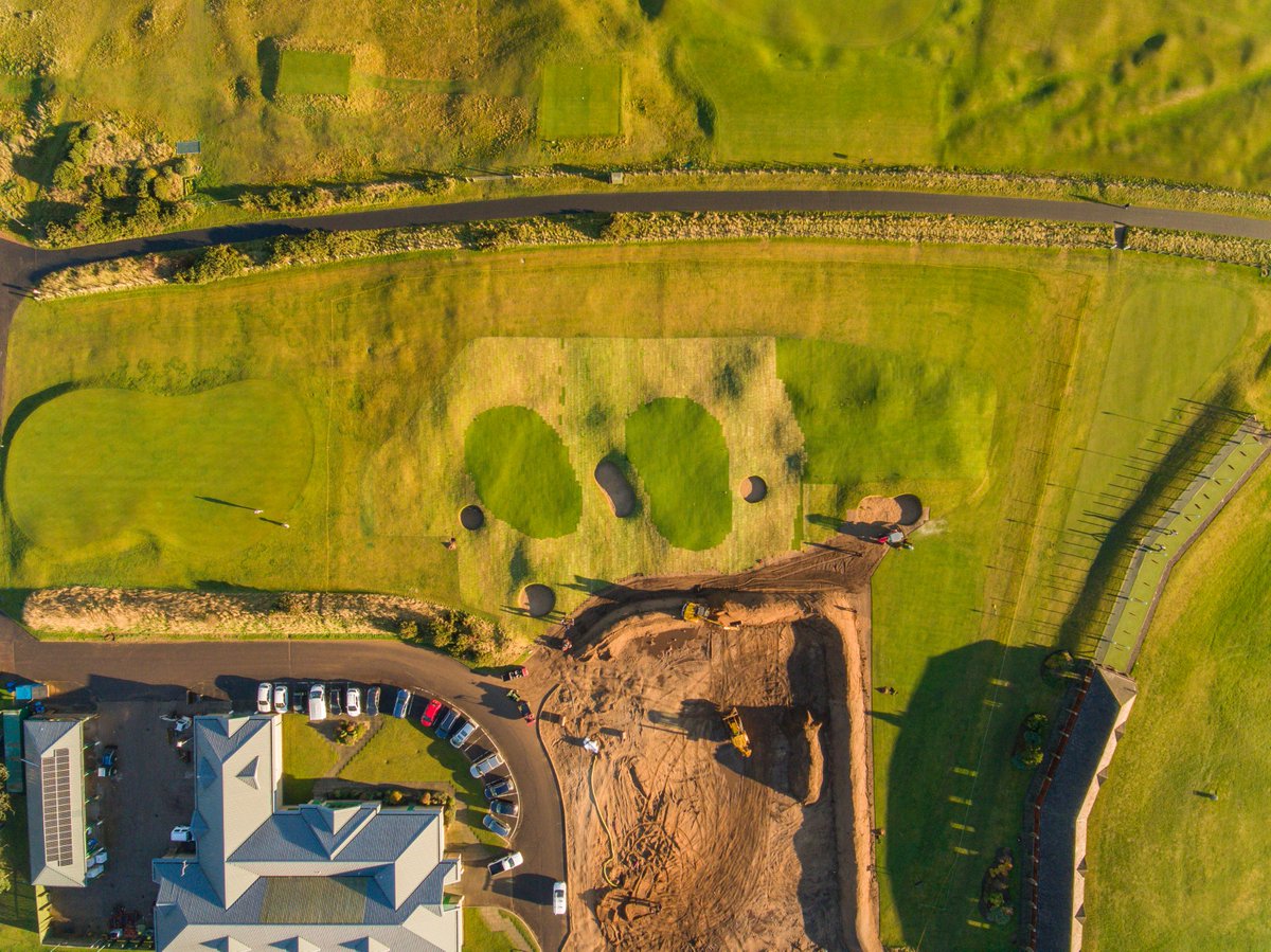 A sneak peak of the redesigned short game area at <a href="/TheHomeofGolf/">St Andrews Links</a> soon after it was turfed earlier this month.. 4 greens in total once it fully grows in. Shaping work carried out by <a href="/GolfLinkEvolve/">GolfLink</a>