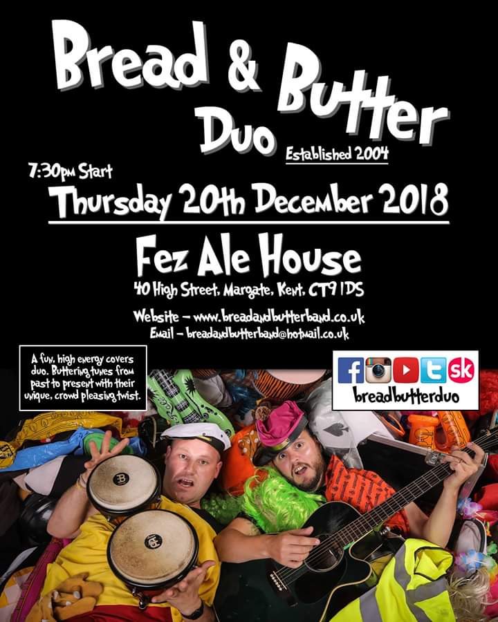 BreadButterDuo's tweet photo. It's #FezDay let's start the #FeZtive season off this evening @Fezmicropub #Margate and we all can get #FeZtivelyButtered #LiveMusic from 7.30pm  #BreadButterMargate @LoveMargate @MargateOldTown @margateisgreat @MargateTown @EventsMargate  https://t.co/wiEumNw7Zk https://t.co/cxxdcyoVA2